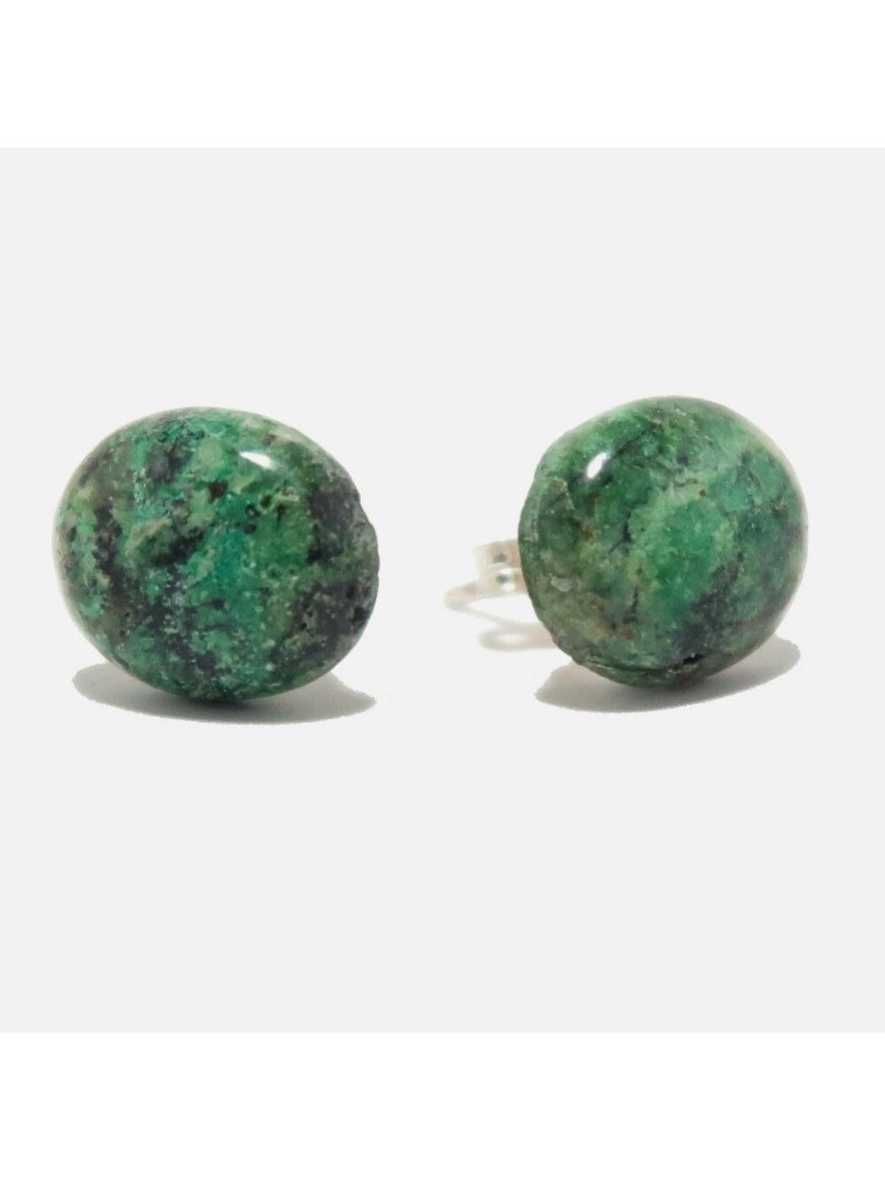 Chrysocolla Earrings Communication Stud Sterling Silver Blue Green Crystal Gem